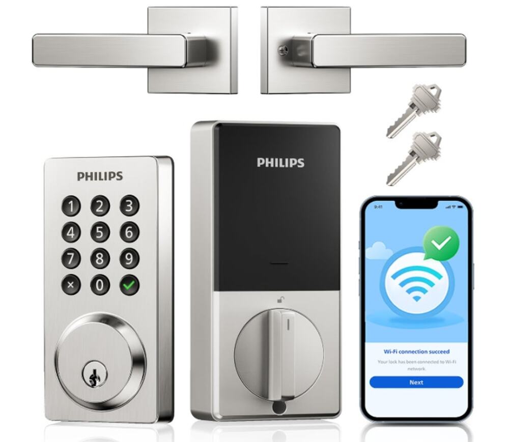 Philips WiFi Keypad Door Lock with Handle, App Control Smart Deadbolt Lock